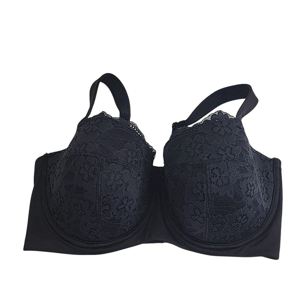 All Worthy Hunter McGrady Black Full Coverage Underwire Balconette Bra Size 40DD